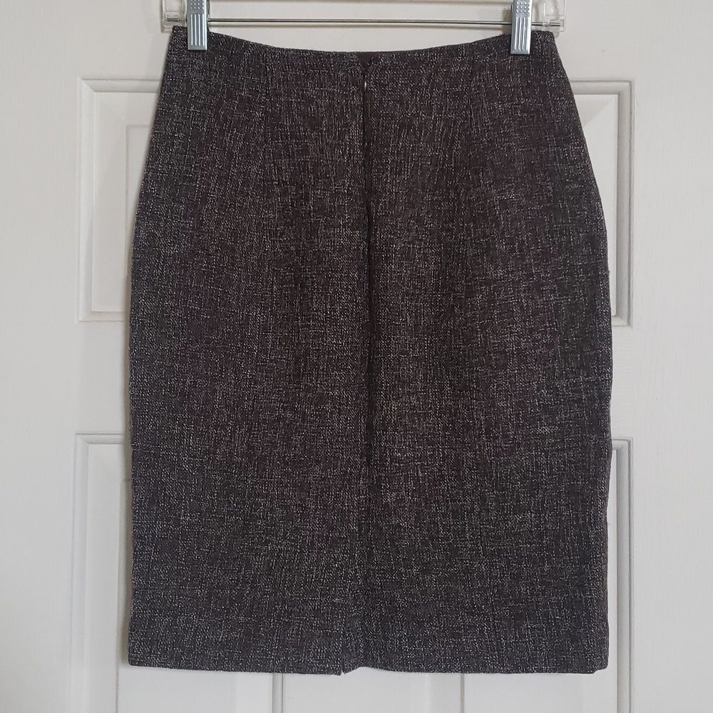 Banana Republic Brown Tweed Wool Pencil Skirt• SIZE 4 • Corporate Quiet Luxury - Picture 4 of 11